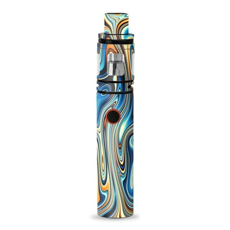 Skin Decal for Smok Stick V8 Pen Vape / blue orange psychadelic oil (Best Vape Pen For Weed Oil Cartridges)