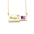 thumbnail image 1 of Colorado America Map Stars Stripes Flag Letter Envelope Necklace Pendant Jewelry, 1 of 3