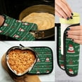 thumbnail image 5 of Yayeee Oven Mitts and Pot Holder Set of 2 Heat Resistant Kitchen Gloves Baking Hot Pad, Green Christmas Trees, 5 of 5
