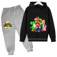 thumbnail image 1 of Conjunto de sudadera con capucha de Super Mario Bros para bebé, ropa informal para niño y niña, 2 piezas, primavera y otoño, 1 of 1
