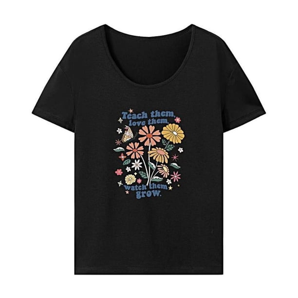 Camiseta para mujer con cuello redondo, camiseta básica ligera a la moda para oficina deportiva L