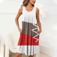 thumbnail image 1 of Camisón de mujer con estampado y bolsillos, sin mangas, plisado, cuello redondo, 1 of 8
