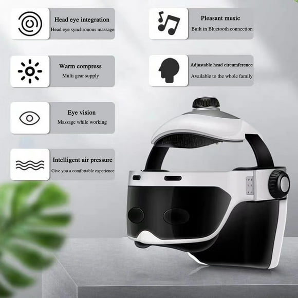 Kiplyki Electric Head Massager, Eye & Neck Massage Helmet With Heat, Kneading, Air Compression, Scratcher Suitable For Headache, Stress Relief, Deep Sleeping