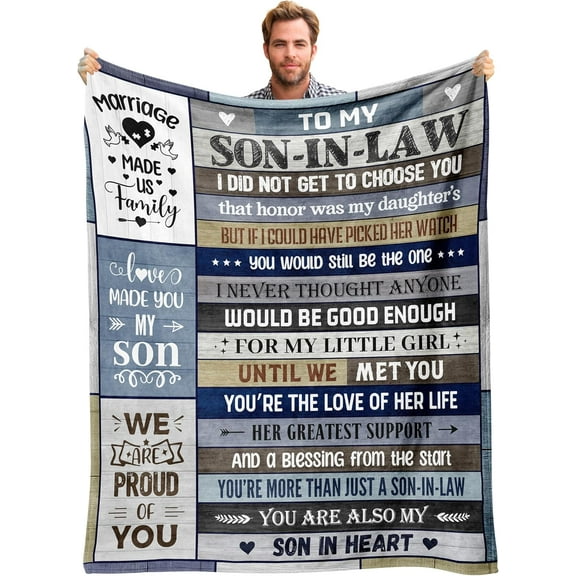 LHSHID Son in Law Gifts Blanket Best Son in Law Gifts from Mother in Law to My Son in Law Gifts Unique Birthday Gift Ideas for Son in Law Son in Law Gifts Throw Blanket 30"x40"