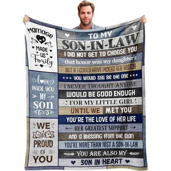LHSHID Son in Law Gifts Blanket Best Son in Law Gifts from Mother in Law to My Son in Law Gifts Unique Birthday Gift Ideas for Son in Law Son in Law Gifts Throw Blanket 30"x40"