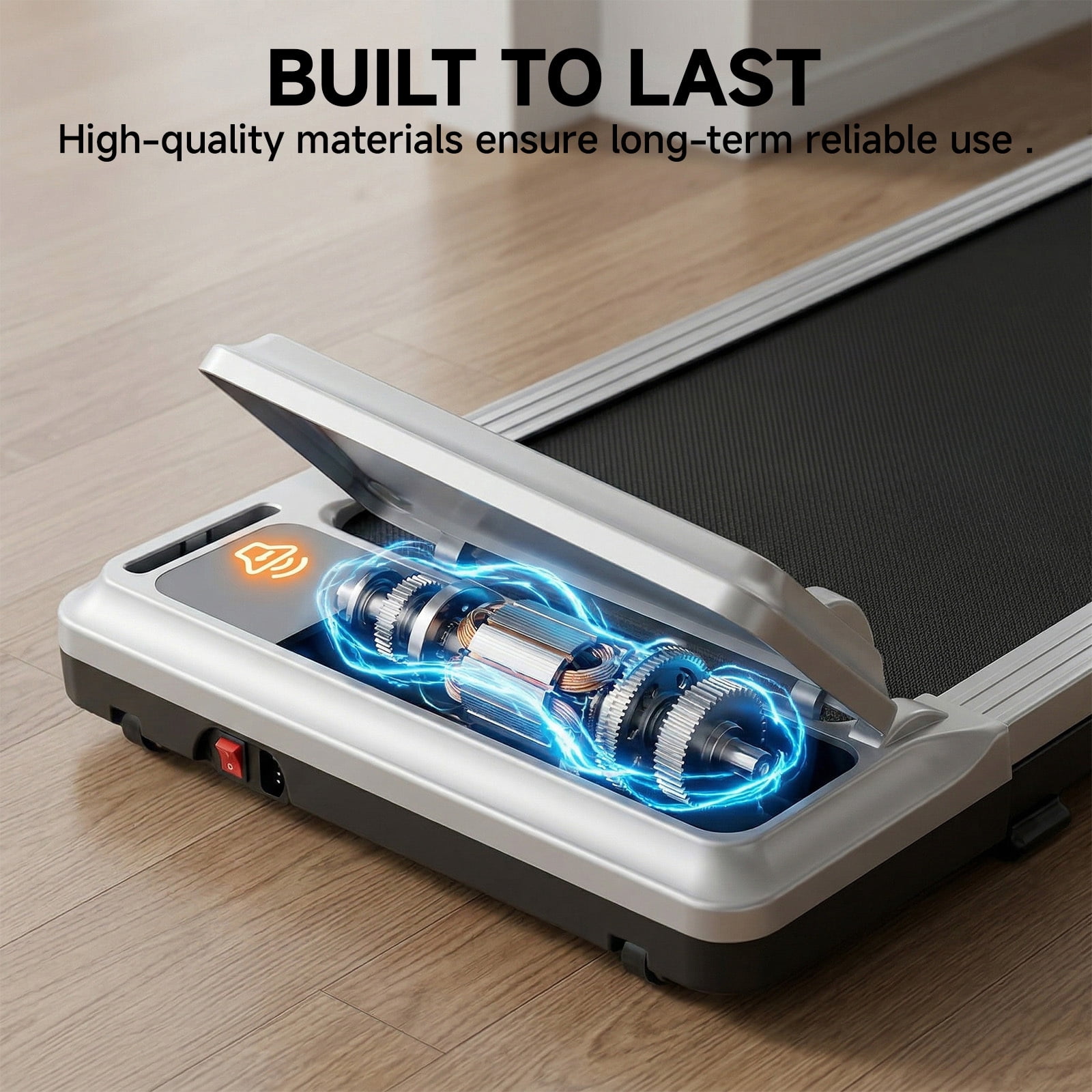 Alvantor Walking Pad Treadmill,Ultra-Thin Under Desk Treadmill for Home/Office, Quiet Portable Walking Machine with Remote Control & LED Display,Silver