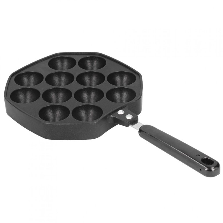 ZUDKSUY Cast Iron Griddle with Brush and Forks, 1.5 Half Sphere Takoyaki  Maker, 15 holes Takoyaki Pan, Nonstick Cooking Plate for Poffertjes Pancake  Balls, Thai Kanom Krok and Other Small Desserts 