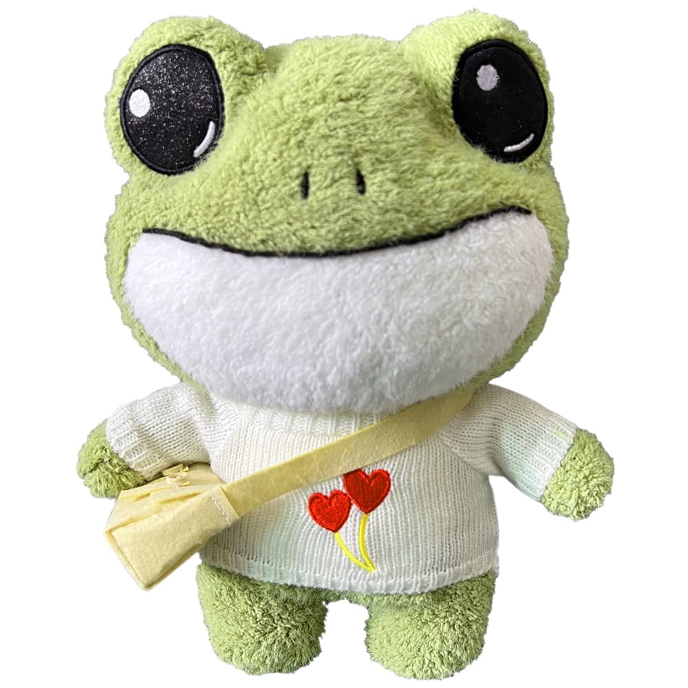 8 Cute Plush Toy 3D Frog Plush Stuffed Toy Green Frog Plush Toy Pillow Soft Lumbar Back Cushion for Frog Stuffed Animal for Home Decoration and Gift for Kids Girlfriends Green