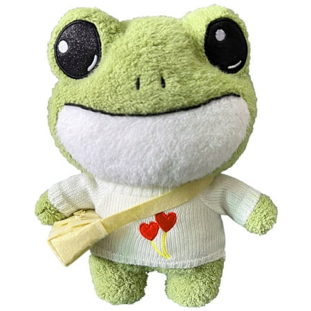 

Plush Toy 11.8 Cute Smiley Frog Plush Doll Baby Toy Soft Stuffed Animal Plush Doll With White Sweater and Backpack Birthday/Christmas/Valentine s Day etc. Gifts