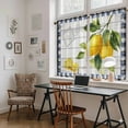 thumbnail image 5 of Yellow Lemon Kitchen Curtains 45 Inch Length, Wooden Summer Botanical Black White Checkered Tiers Curtains for Bathroom Bedroom Cafe, Light Filtering Small Window Treatment Drapes 2 Panels 42"Wx45"L, 5 of 8