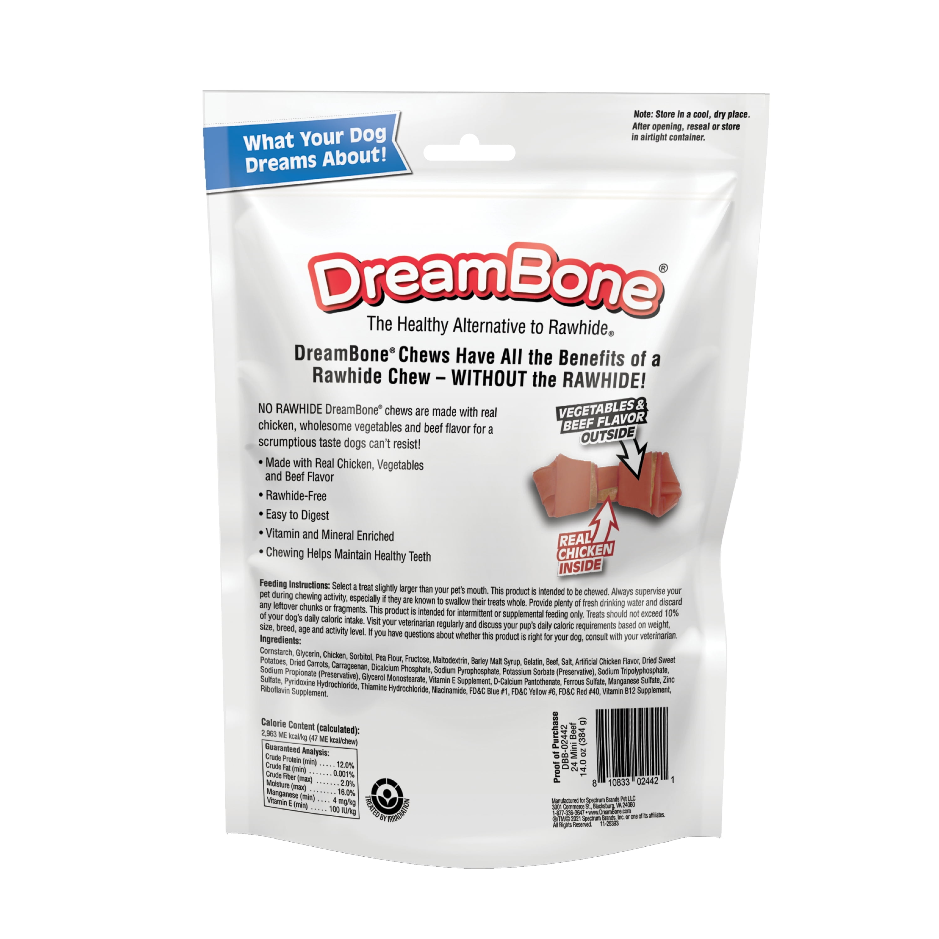DreamBone Mini Chews, Rawhide Free Treats for Dogs, 24 count