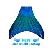 Sun Tail Mermaid Swim Set; Blue Lagoon Mermaid Tail + Turquoise Monofin for Swimming; size - Teen/Adult Large (JL)