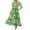 Green, variant on Pisexur Womens Summer Dresses Bohemian Floral Print Maxi Dress Fashion Casual Round Neck Flowy Dress Tiered Pleated Swing Sundress Short Sleeve Tunic Hawaiian Beach Dress