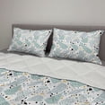 thumbnail image 2 of Abstract Comforter & Sham Bedding Set, Scattered Cluttered Layout of Irregular Shapes Dotted Motifs Pattern, 3 pcs Duvet Set Microfiber Filling Quilt, 5 Sizes, Pale Seafoam and White, by Ambesonne, 2 of 4
