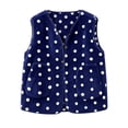 thumbnail image 4 of GUACER Womens Polka Dot Fleece Vest V Neck Cropped Loose Sleeveless Casual Jacket for Fall Winter, 4 of 6