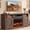 Vintage Brown, variant on Electric Fireplace TV Stand for TVs up to 75", Farmhouse Entertainment Center with Fireplace, Vintage Brown