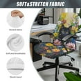 thumbnail image 5 of Xoenoiee Black Cat Colorful Flowers Print Office Chair Covers Stretchable Computer Gaming Chair Cover, Universal Desk Chair Covers Removable Rotating Chair Slipcover with Button, Large, 5 of 6