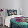 thumbnail image 5 of Ambesonne Horror Quilted Bedspread Set 2 Pcs, Scary Clown Girls Flower, Twin Size, Multicolor, 5 of 6