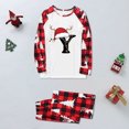 thumbnail image 7 of Linfrsh Christmas Silk Pajamas Christmas Pajamas Family Christmas Pajamas for Women Men Kids, Reindeer and Red Plaid Print Long-sleeve Family Matching Set Light Yellow,M, 7 of 7
