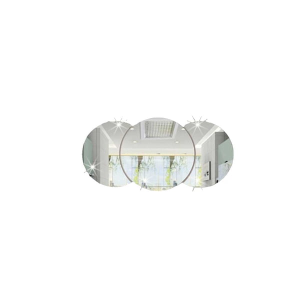 Bearachild 3 piezas de pegatinas de espejo para pared, juego de accesorios para en interiores, calcomanías de habitación, decoraciones de estilo Decoración del hogar Plata Bearachild HA072878-01