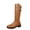 Brown Boots for Women, variant on hopeusnice Side Zipper Low Heel Knee High Boot Round Toe Sole Riding Style Winter Boot Black 36