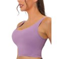 thumbnail image 4 of INSPIRE CHIC Women's Sports Bra Workout Fitness Longline Wireless Padded Yoga Tank Tops with Medium Support S Purple, 4 of 4