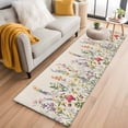 thumbnail image 3 of Runner Rug 2 x 6 Ft, Watercolor Wildflowers Washable Non-Slip Floor Mat for Kitchen Hallway/Entryway, Farmhouse Botanical Flowers Herbs Long Kitchen Runner Area Rugs for Living Room, Low-Profile, 3 of 7