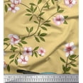 thumbnail image 1 of Soimoi Georgette Viscose Fabric Leaves,Floral & Pigeon Bird Print Fabric by The Yard 42 Inch Wide, 1 of 1