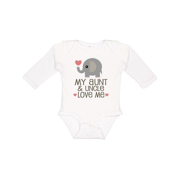 Inktastic Aunt and Uncle Love Me Nephew Boys or Girls Long Sleeve Baby Bodysuit