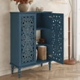 thumbnail image 3 of HLR Buffet Cabinet with Storage Accent Sideboard, Modern Hollow 2 Doors Credenza for Dining Room, Blue, 3 of 12