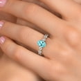 thumbnail image 4 of Gem Stone King 14K Two Tone Gold Blue Apatite and Lab Grown Diamond Engagement Ring for Women | 2.10 Cttw | Oval 8X6MM | Gemstone Birthstone | Size 9, 4 of 6