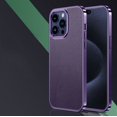 thumbnail image 2 of Phone Case for Iphone 14 15 plus pro max Cross grain genuine leather phone case, 2 of 3