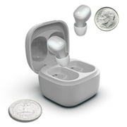 Coby Mini True Wireless Earbuds | Compact Lightweight in-Ear Headphones w/Case | World's Smallest Wireless Ear Buds w/Built-in Mic | Wireless Headphones, Bluetooth Headphones w/ 12-HR Play (White)