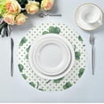 thumbnail image 3 of SKYSONIC St. Patrick's Day Lucky Clovers Round Placemats for Dining Table Non-Slip Heat-Resistant Polyester Table Mats Set of 6 Washable Table Mats for Kitchen Dining Table Decoration, 3 of 5