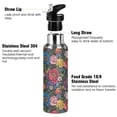 thumbnail image 3 of Yayeee 20oz Insulated Water Bottle Double Wall Stainless Steel with Flip Straw Lid, Vibrant Blooming Flowers, 3 of 7