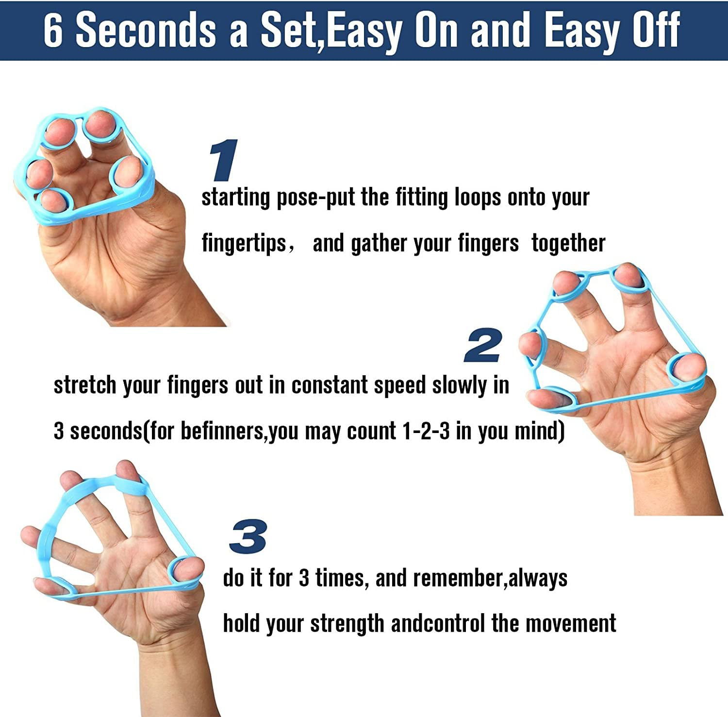 Hand Grip Strength Wrist Exercise Finger Stretcher Tension Trainer Exerciser OP 