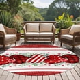 thumbnail image 5 of Round Rugs 8 Ft, Valentine's Day Non Slip Area Rugs for Kitchen Bedroom Entryway, Red Checked Love Eucalyptus Striped Washable Carpet Runner Rug Floor Mats for Bedroom Home Decor, 5 of 9