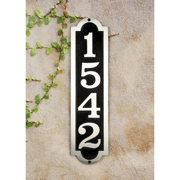 Special Lite Products Hampton Cast Aluminum Address Plaque with Brushed Aluminum Numbers