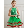 thumbnail image 6 of YiZYiF Girls Sparkly Dance Figure Ice Skating Dress Ballet Tutu Christmas Party Performance Costume Green-A 12, 6 of 7