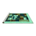 thumbnail image 2 of Ahgly Company Machine Washable Indoor Rectangle Abstract Turquoise Blue Contemporary Area Rugs, 5' x 7', 2 of 4