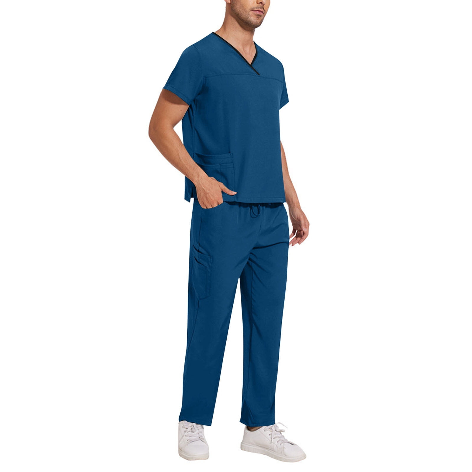 Mefallenssiah Ensemble de Scrubs pour Hommes Pcs Couleur Unie