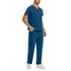 thumbnail image 4 of Penkiiy Scrubs Set para hombres, Classic V-Neck Stretch Top& Pantalones rectos Yoga Waistband 2XL Navy, 4 of 9