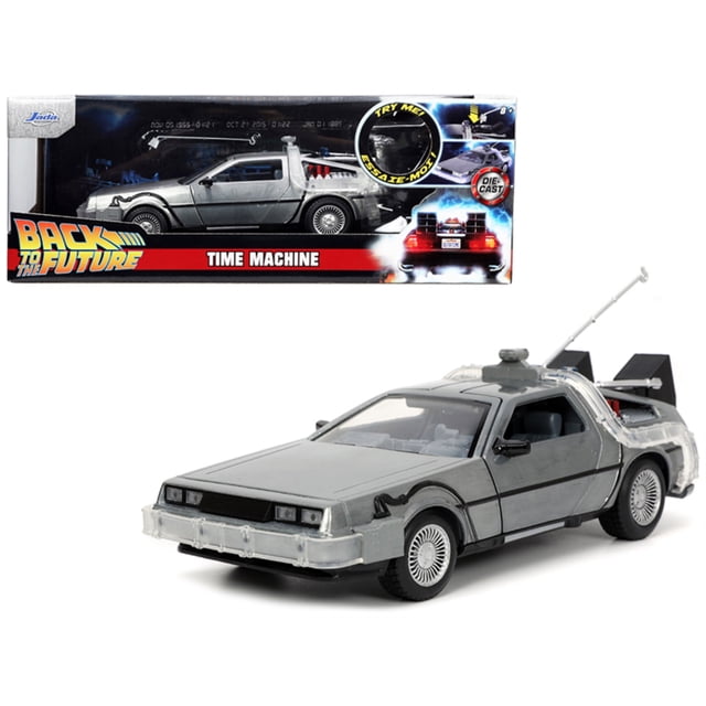 Máquina del tiempo DeLorean Jada Toys con luces Regreso al futuro 1/24