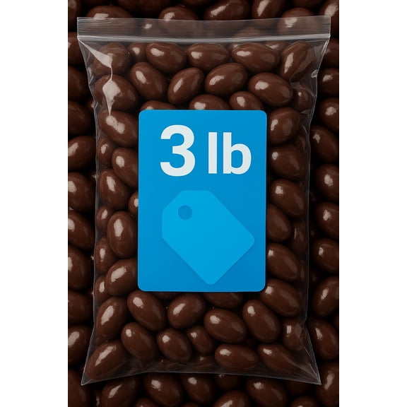 Dark Chocolate Covered Almonds (3 LB) Pack – Whole Dry Roasted Almonds Coated in Rich Dark Chocolate – Gourmet Candy for Office, Buffets, Snacking & Gift Baskets – Classic Chocolate Coated Nuts 64174