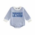 thumbnail image 4 of larppty Newborn Baby Boy Fall Outfit Romper Jumpsuit Infant Waffle Clothes | Letter Embroidery Cute Long Sleeve Round Neck Bodysuit, 4 of 4