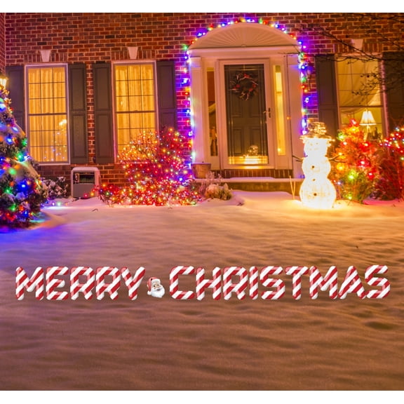 Merry Christmas Yard Sign Stripes Set