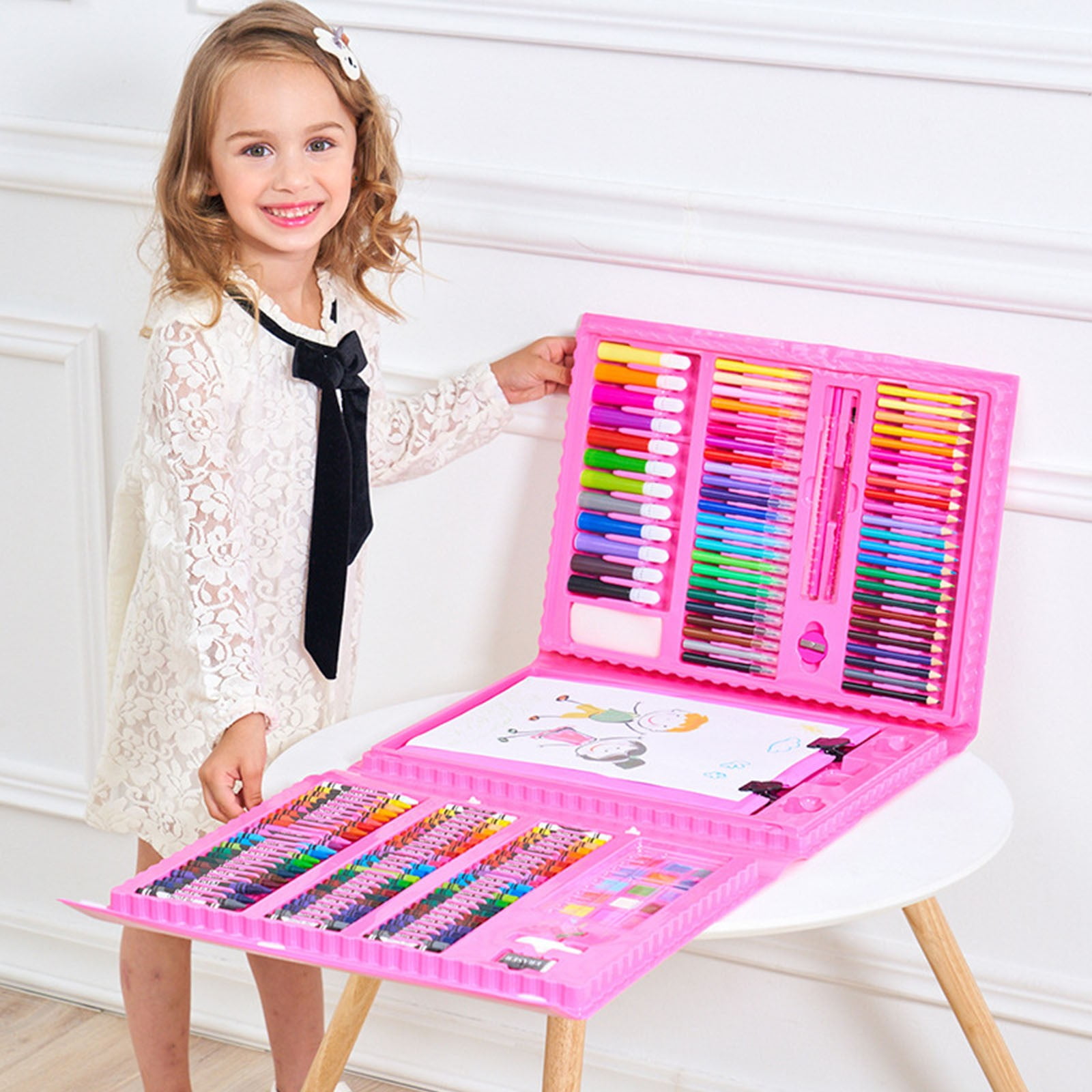 Matoen Art Supplies, 208-Piece Drawing Art Kit, Gifts for Girls Boys Teens, Painting Set Includes Sketch Pads, Oil Pastels, Crayons, Colored Pencils