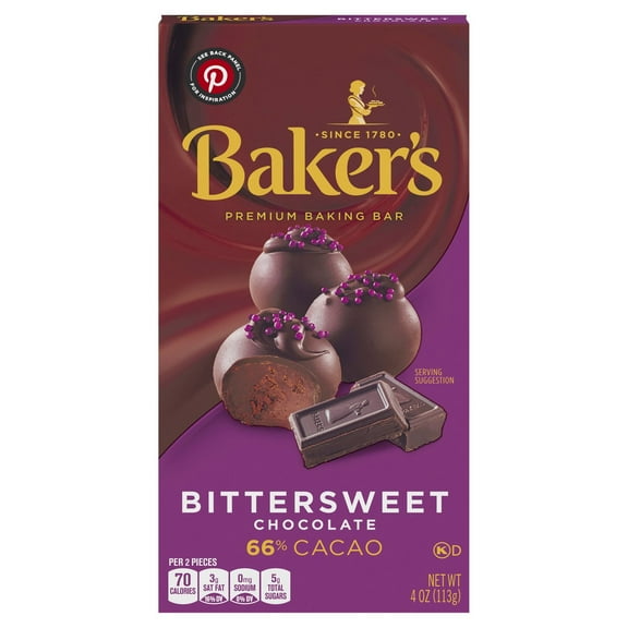 2X - Baker's Bittersweet Chocolate Baking Bar - 4.00 oz