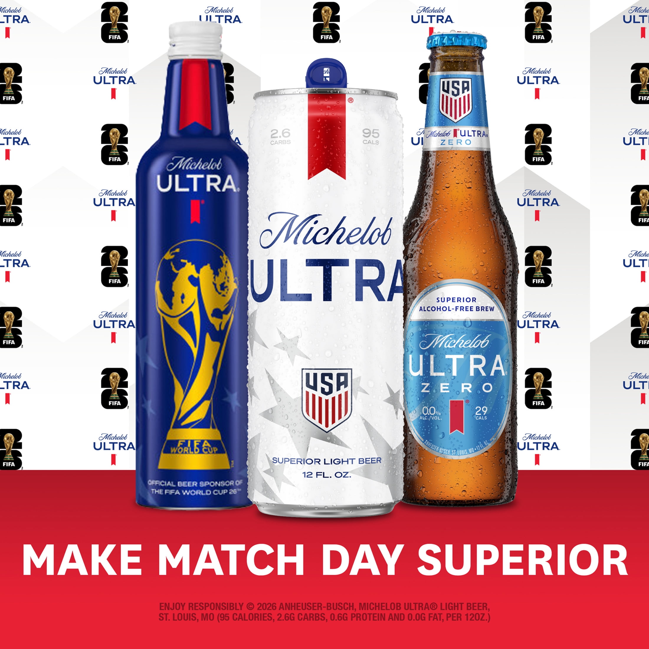 Michelob ULTRA Superior Light American Lager Beer, 12 pack, 16 fl oz Aluminum Bottles, 4.2% ABV