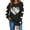 Black, variant on Women's Valentine's Crewneck Sweatshirt with Heart Print Long Sleeve Pullover for Romantic Celebrations Red-2 XS
